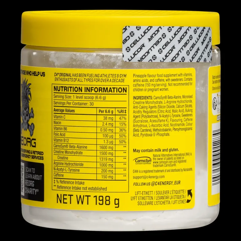 C4 Original Pineapple Head, pre-workout-pulver - Pre-Workout - C4 Original Pineapple Head, pre-workout-pulver