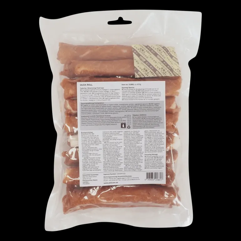 Duck rolls 400 g, tuggpinne till hund - Mat & Matskålar - Duck rolls 400 g, tuggpinne till hund