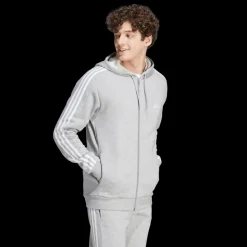 Essential Fleece 3-Stripes Full Zip, hoodie, herr - Hoodtröjor - Essential Fleece 3-Stripes Full Zip, hoodie, herr