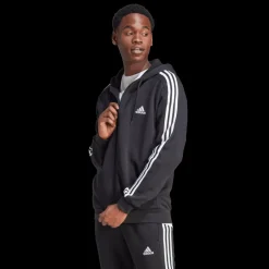 Essential Fleece 3-Stripes Full Zip, hoodie, herr - Hoodtröjor - Essential Fleece 3-Stripes Full Zip, hoodie, herr