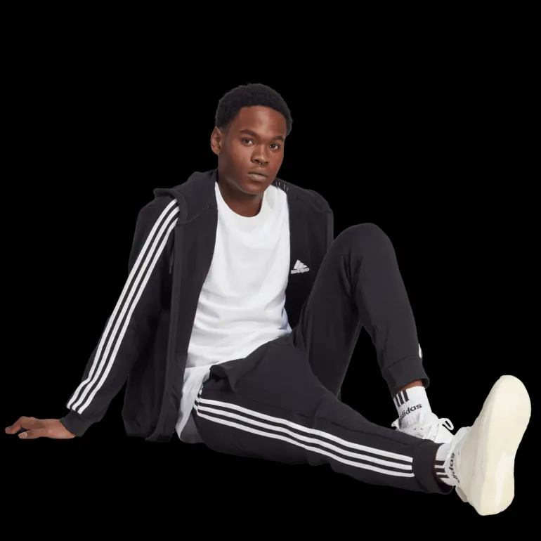 Essential Fleece 3-Stripes Full Zip, hoodie, herr - Hoodtröjor - Essential Fleece 3-Stripes Full Zip, hoodie, herr