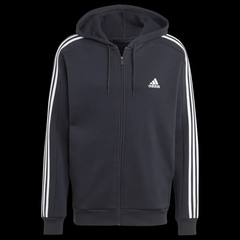 Essential Fleece 3-Stripes Full Zip, hoodie, herr - Hoodtröjor - Essential Fleece 3-Stripes Full Zip, hoodie, herr