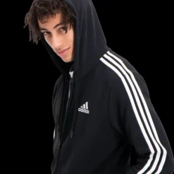 Essential French Terry 3-Stripes Full-Zip Hoodie, huvjacka herr - Hoodtröjor - Essential French Terry 3-Stripes Full-Zip Hoodie, huvjacka herr