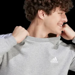 Essentials Fleece 3-Stripes Sweatshirt, collegetröja, herr - Hoodtröjor - Essentials Fleece 3-Stripes Sweatshirt, collegetröja, herr