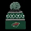 Faceoff Cuff Knit Beanie with pom Wild - 24/25, supportermössa, barn - NHL-Produkter - Faceoff Cuff Knit Beanie with pom Wild - 24/25, supportermössa, barn