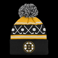 Faceoff Cuff Knit Beanie with pom Bruins - 24/25, supportermössa, unisex, barn - NHL-Produkter - Faceoff Cuff Knit Beanie with pom Bruins - 24/25, supportermössa, unisex, barn