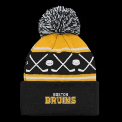 Faceoff Cuff Knit Beanie with pom Bruins - 24/25, supportermössa, unisex, barn - NHL-Produkter - Faceoff Cuff Knit Beanie with pom Bruins - 24/25, supportermössa, unisex, barn