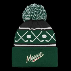 Faceoff Cuff Knit Beanie with pom Wild - 24/25, supportermössa, barn - NHL-Produkter - Faceoff Cuff Knit Beanie with pom Wild - 24/25, supportermössa, barn