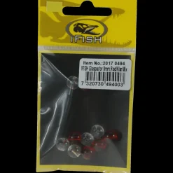 Glaspärlor 8mm, Röd/klar Mix - Flöten & Kastdobb - Glaspärlor 8mm, Röd/klar Mix