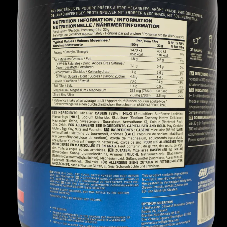 100 % Gold Standard Casein 908 g, proteinpulver - Proteiner - 100 % Gold Standard Casein 908 g, proteinpulver
