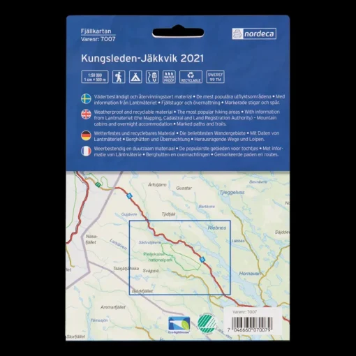 Kungsleden-Jäkkvik 150 000, fjellkart Sverige - Kartor - Kungsleden-Jäkkvik 150 000, fjellkart Sverige