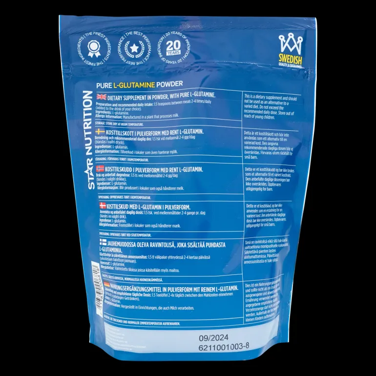 L-glutamine, 400 G, L-glutaminpulver - Hälsokost - L-glutamine, 400 G, L-glutaminpulver
