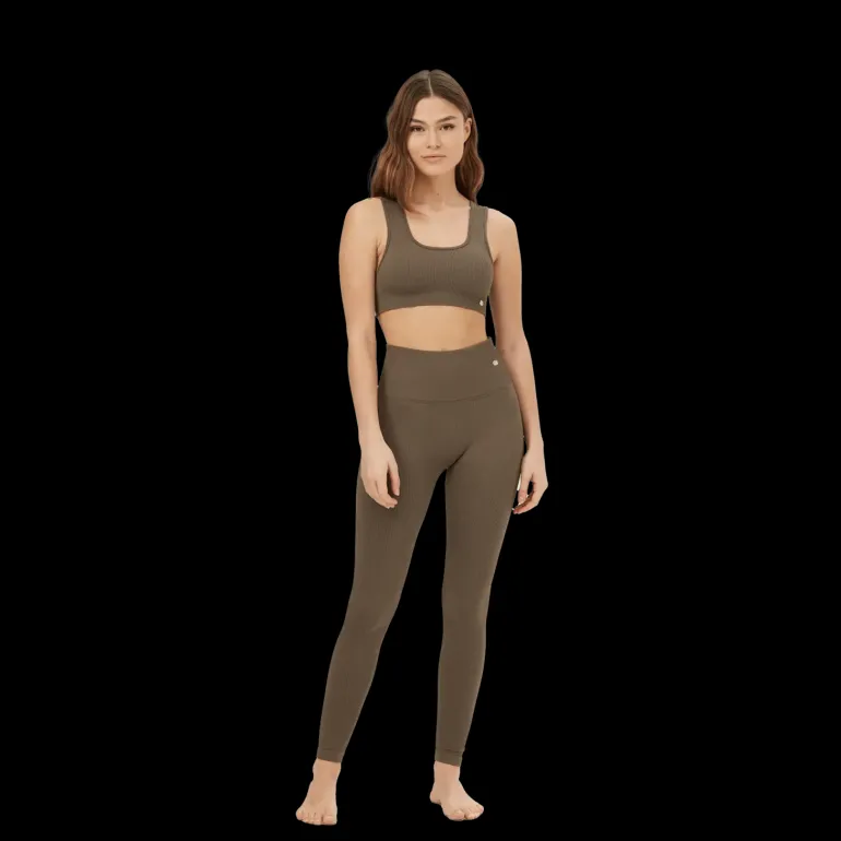 Ribbed Seamless Square Bra, sport-bh, dam - Låg Support - Ribbed Seamless Square Bra, sport-bh, dam