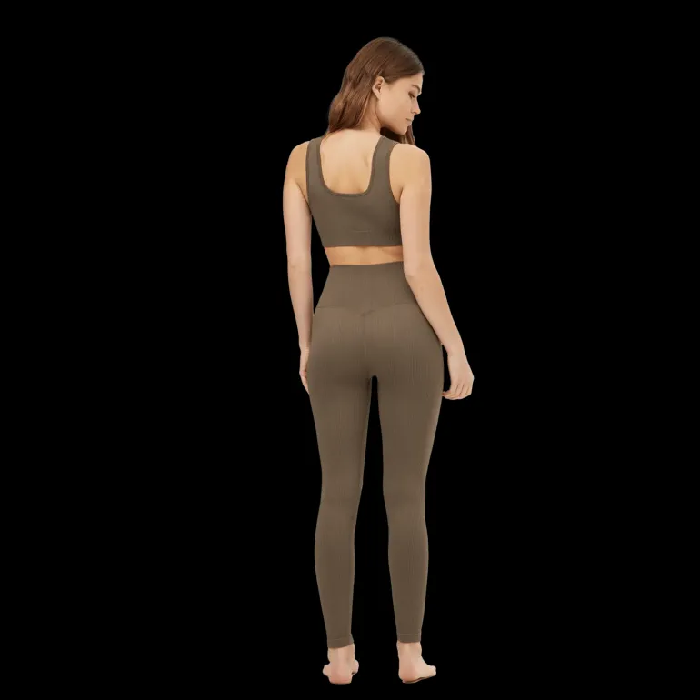Ribbed Seamless Square Bra, sport-bh, dam - Låg Support - Ribbed Seamless Square Bra, sport-bh, dam