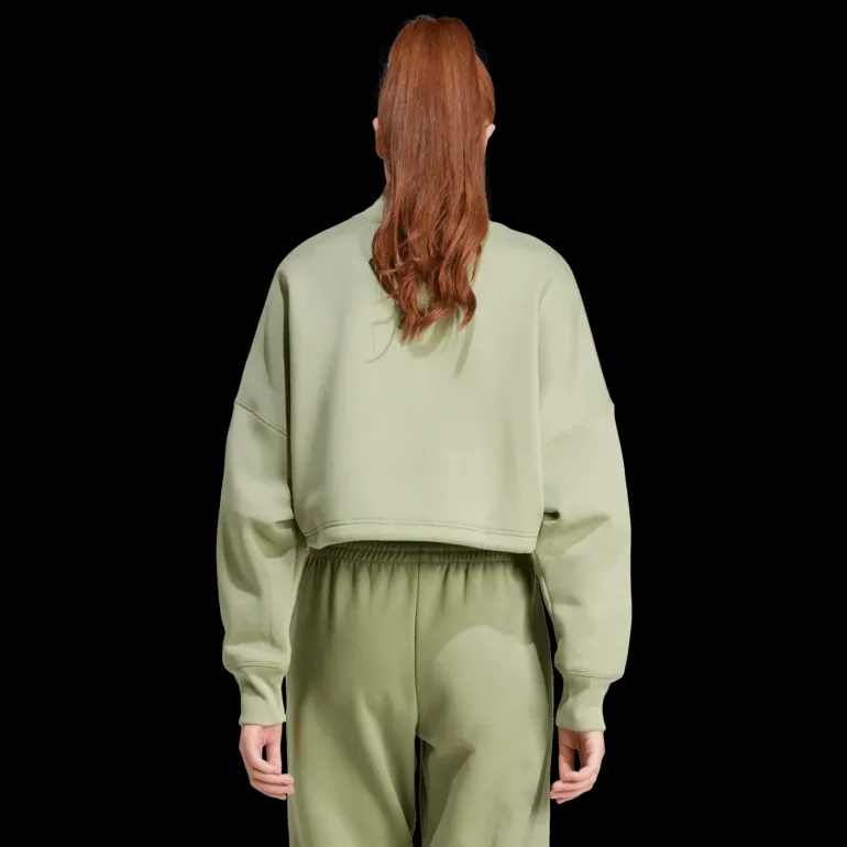 Signature Graphic Embroidery Fleece Crop Sweatshirt, tröja, dam - Fritidströjor - Signature Graphic Embroidery Fleece Crop Sweatshirt, tröja, dam