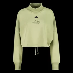 Signature Graphic Embroidery Fleece Crop Sweatshirt, tröja, dam - Fritidströjor - Signature Graphic Embroidery Fleece Crop Sweatshirt, tröja, dam