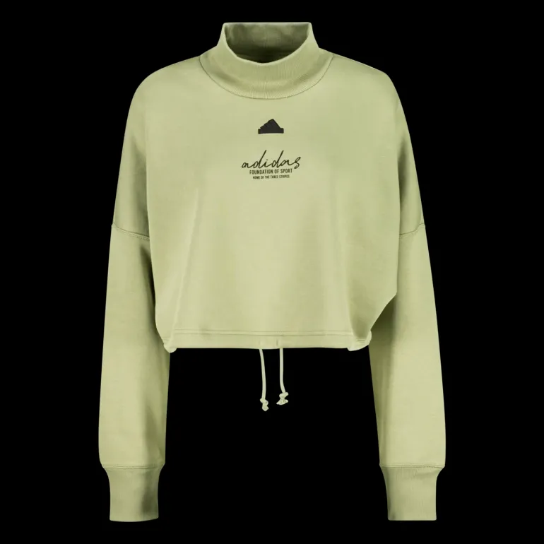 Signature Graphic Embroidery Fleece Crop Sweatshirt, tröja, dam - Fritidströjor - Signature Graphic Embroidery Fleece Crop Sweatshirt, tröja, dam