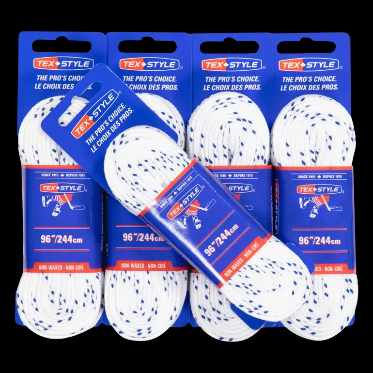 Texstyle unwaxed XL 244 cm white 24 pack-21/22, ovaxade hockeyskosnören - Tillbehör Hockey - Texstyle unwaxed XL 244 cm white 24 pack-21/22, ovaxade hockeyskosnören