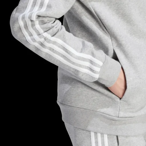 Essential Fleece 3-Stripes Full Zip, hoodie, herr - Hoodtröjor - Essential Fleece 3-Stripes Full Zip, hoodie, herr