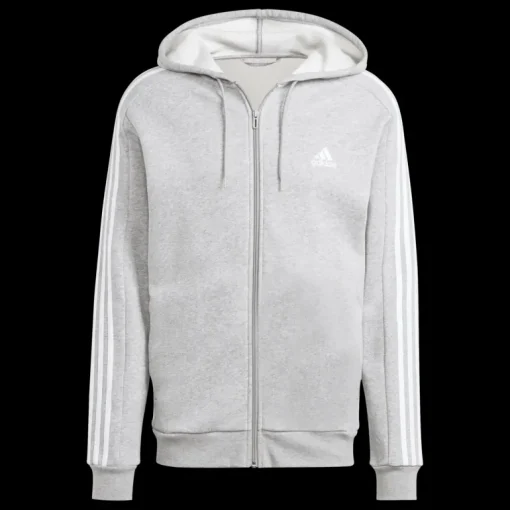 Essential Fleece 3-Stripes Full Zip, hoodie, herr - Hoodtröjor - Essential Fleece 3-Stripes Full Zip, hoodie, herr